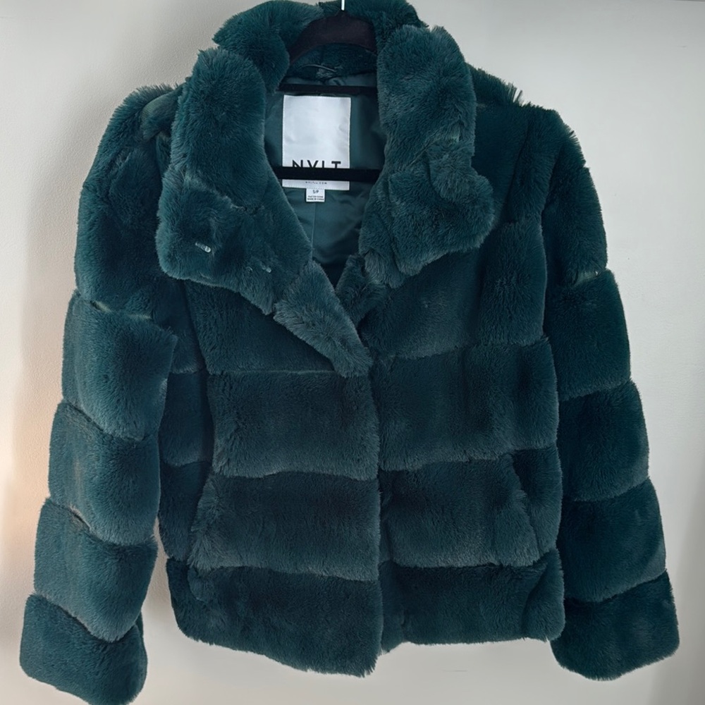 Women's Green Faux Fur Jacket